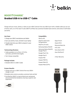 Pb cab002btxxxx boostcharge braided usb a to usb c%e2%84%a2 cable 36159