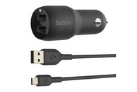 BELKIN BOOST CHARGE Dual USB-A Car Charger 24W + USB-A to Micro-USB Cable 