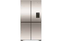 Fisher & Paykel 605L Recessed Handle Quad Door Fridge with Ice & Water Dispenser - Stainless Steel