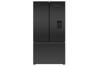 Fisher & Paykel 614L French Door Fridge with Ice & Water Dispenser - Black Matte Glass