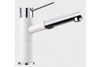 Blanco Single Lever Mixer Tap With Pull Out Arm - White