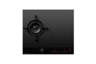 Fisher & Paykel Gas+Induction 3 Burner NG Combi Cooktop Black - Series 9
