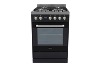 Parmco 600mm Freestanding Stove With Gas Cooktop Black