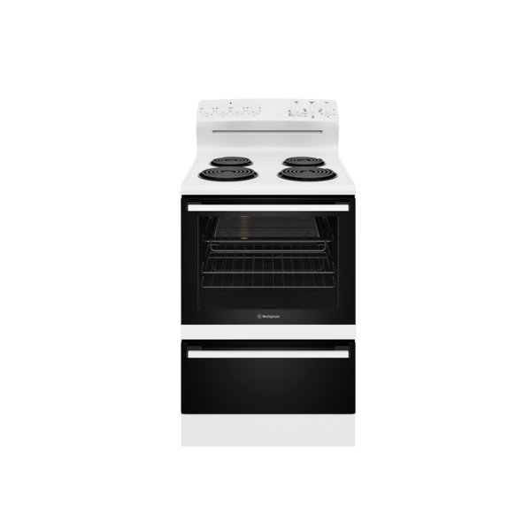 Wle624wc   westinghouse 60cm electric freestanding cooker white with 4 zone coil cooktop %281%29