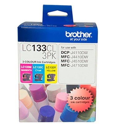 Lc133cl3pk   brother lc133cl3pk cyan  magenta and yellow ink cartridges multipack