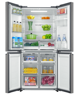 Hrf580yps   haier quad door fridge freezer 508l with plumbed ice   water dispenser satina %285%29