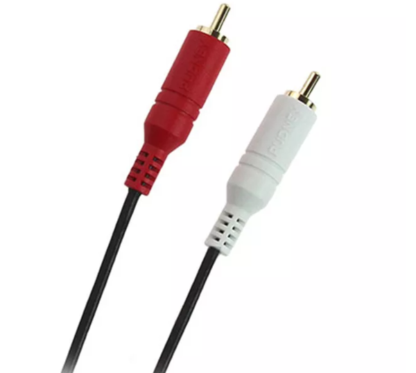 P3202   pudney audio 2 rca plugs to 2 rca plugs cable 2 metre
