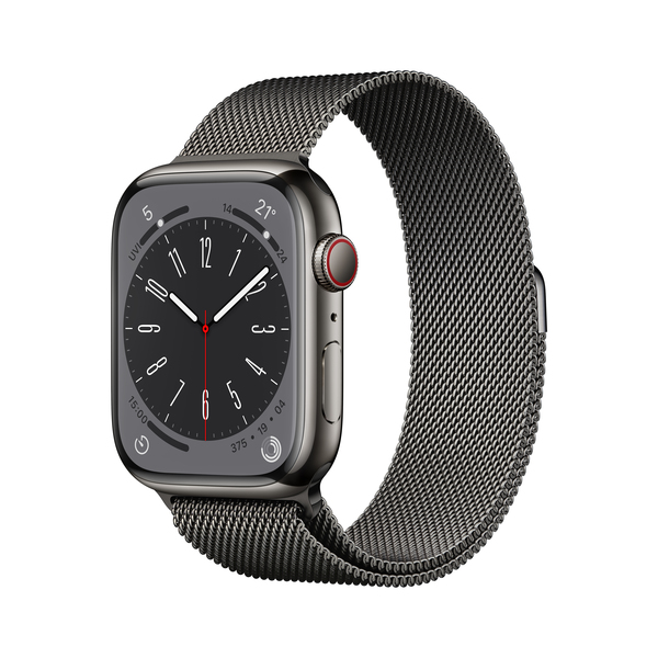 18   apple watch series 8 lte 45mm graphite stainless steel graphite milanese loop pdp images  anz
