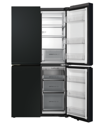 Hrf680ypc   haier quad door refrigerator freezer 623l ice   water black %283%29