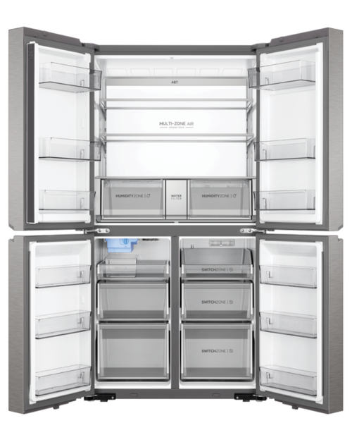 Hrf680yps   haier quad door refrigerator freezer 623l ice   water satina %282%29