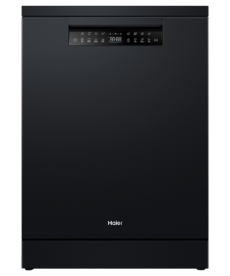 Hdw15f3b1   haier freestanding dishwasher with steam   black %281%29