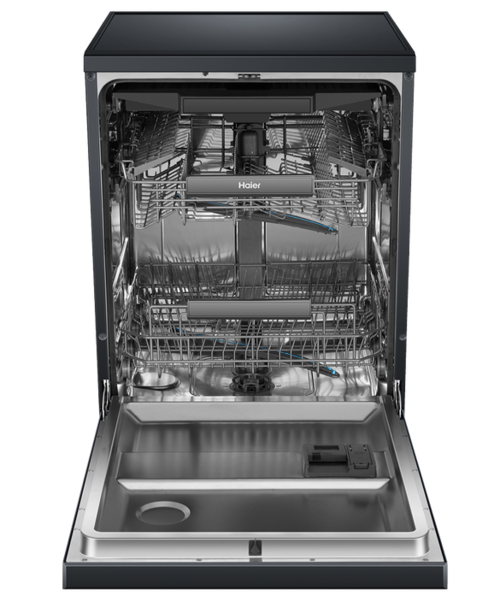 Hdw15f3b1   haier freestanding dishwasher with steam   black %283%29
