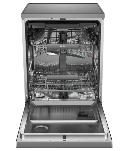 Hdw15f3s1   haier freestanding dishwasher with steam   satina %283%29