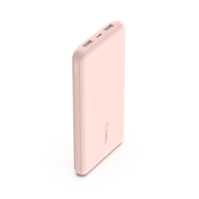 Bpb011btrg   belkin boostcharge 3 port power bank 10k   usb a to usb c cable rose gold %281%29