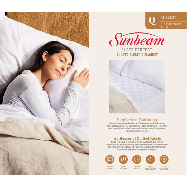 Blq6451   sunbeam sleep perfect quilted electric blanket queen %283%29