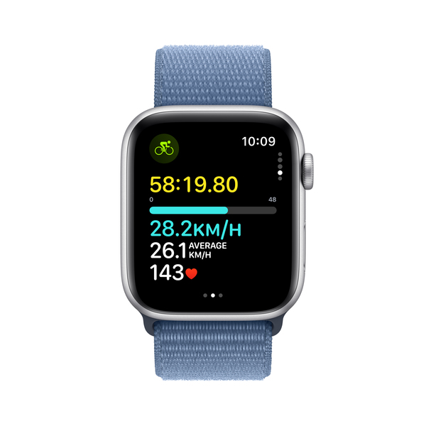 Apple watch se gps 44mm silver aluminium winter blue sport loop pdp image position 6  anz