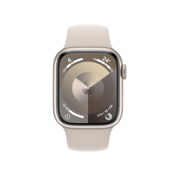 Apple watch series 9 lte 41mm starlight aluminium starlight sport band pdp image position 2  anz
