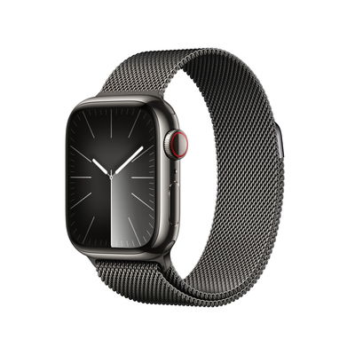 Apple watch series 9 lte 41mm graphite stainless steel graphite milanese loop pdp image position 1  anz