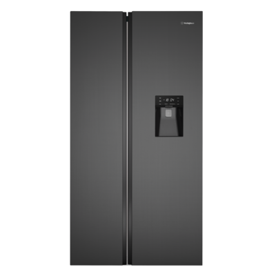 Wse6640ba   westinghouse 619l side by side fridge matte charcoal black with non plumbed water dispenser %281%29
