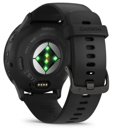 010 02784 01   garmin venu 3 slate stainless steel bezel with black case and silicone band 6