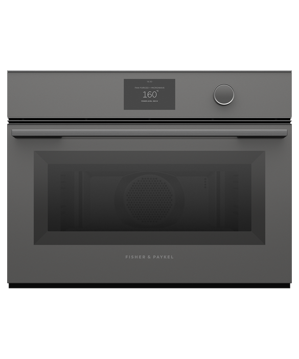 Om60nmtdg1   fisher   paykel 60cm 22 function combination microwave oven grey glass %281%29
