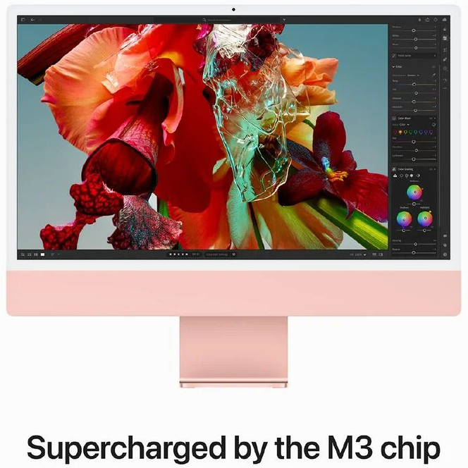 Mqrd3x a   apple 24 imac with retina 4.5k display m3 chip with 8%e2%80%91core cpu and 8%e2%80%91core gpu 256gb ssd pink %284%29