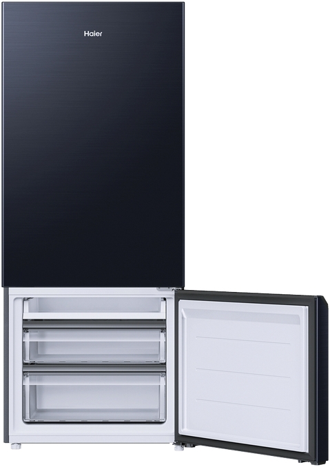 Hrf420bec   haier 433l botom mount fridge freezer black %286%29