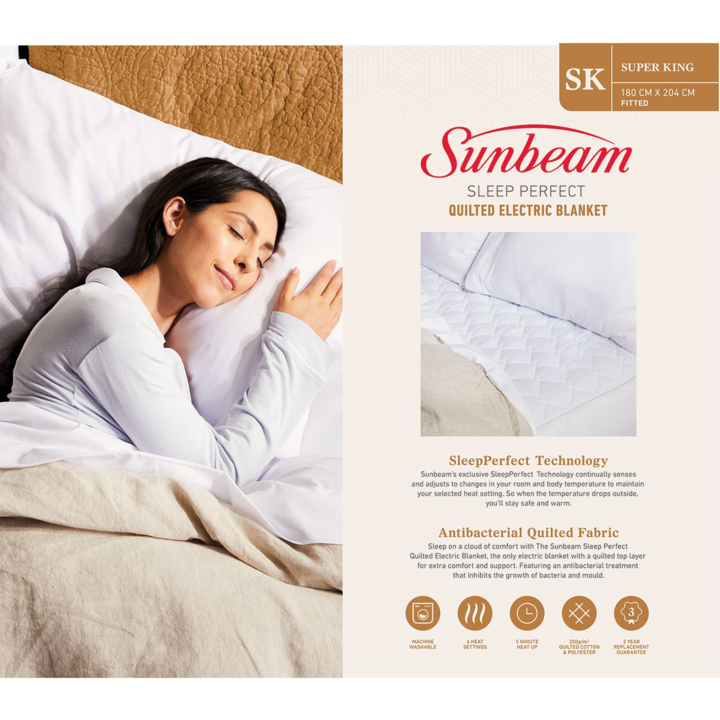 Blq6481   sunbeam sleep perfect quilted electric blanket super king %282%29