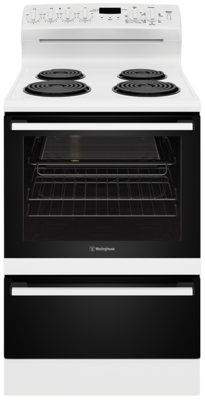 Wle625wc   westinghouse 60cm white electric freestanding cooker with 4 zone coil cooktop %281%29