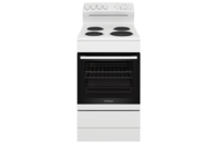 Westinghouse 54cm White Electric Freestanding Oven with 4 Zone Coil Cooktop