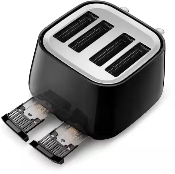 Cty4003bk   delonghi eclettica 4 slice bold black toaster %282%29