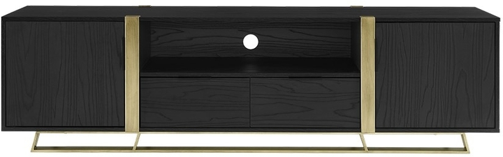 Capri1800gblk  capri tv cabinet black and gold