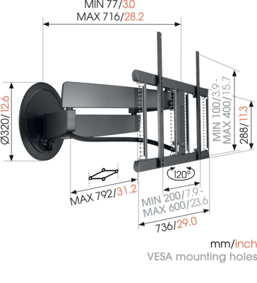 Tvm 7675  vogels motorized tv wall mount 40 to 77 inches max weight 35kg %284%29