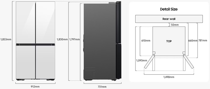 Srfx9400bg   samsung bespoke refrigerator fdr beverage centre 646l clean black %287%29