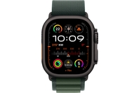 Apple Watch Ultra 2 GPS + Cellular 49mm Black Titanium Case with Dark Green Alpine Loop - Medium