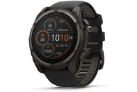 Garmin Fenix 8 51 mm, Solar, Sapphire, Carbon Grey DLC Titanium With Black/Pebble Grey Silicone Band