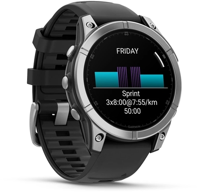 010 03025 00   garmin f%c4%93nix%c2%ae e %e2%80%93 47 mm amoled stainless steel with black silicone band %283%29