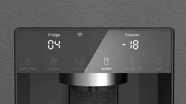 Bosch series 6 605l french door bottom freezer  brushed black steel anti fingerprint %283%29
