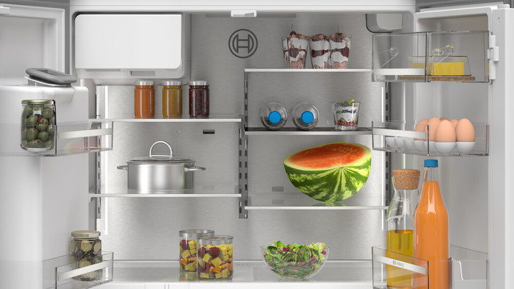 Bosch series 6 605l french door bottom freezer  brushed black steel anti fingerprint %284%29