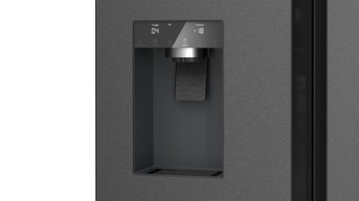 Bosch series 6 605l french door bottom freezer  brushed black steel anti fingerprint %287%29