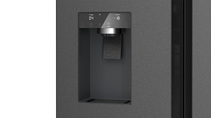 Bosch series 6  605l black inox cross door fridge  freezer with icewater tank %286%29
