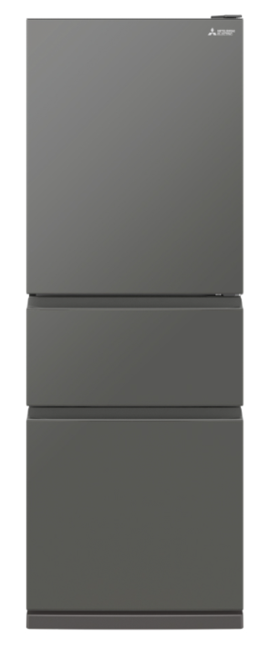 Mr cx328exl ag a   mitsubishi 328l bottom mount multi drawer fridge   left hinge   gunmetal