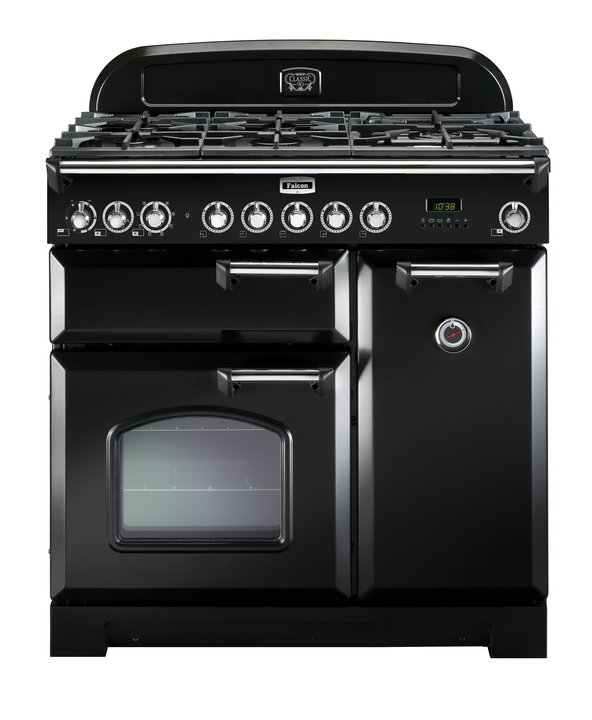 Rs17917 classic deluxe 90 dual fuel in black with chrome trim