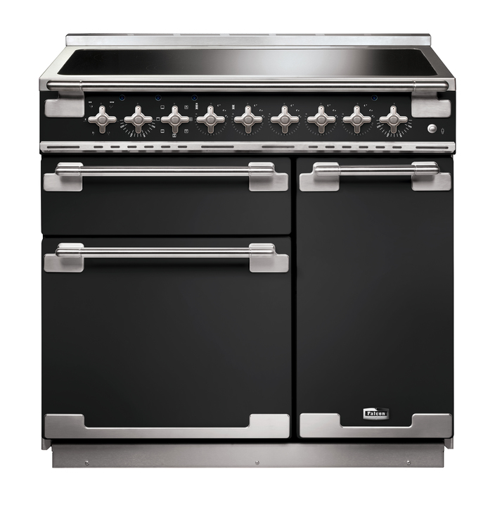 Rs16507 falcon elise 90 induction in charcoal black with brushed nickel trim