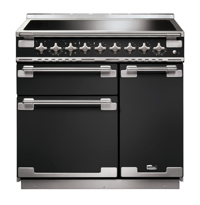 Rs16507 falcon elise 90 induction in charcoal black with brushed nickel trim