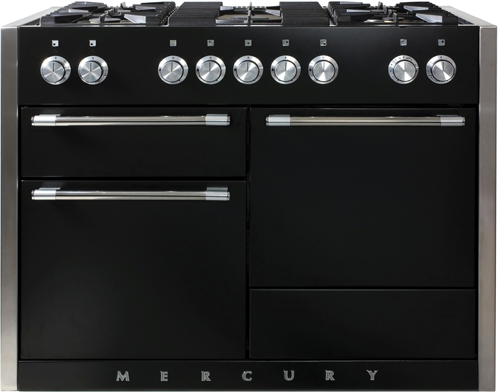 Rs16820 mercury 1200 dual fuel in gloss black with polished stainless steel trim