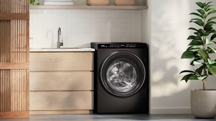 Hwdx1590ctb1 haier 15kg front loading washing machine   9kg condenser dryer combo   black %2815%29