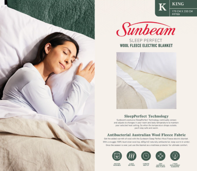 Blw6671 sunbeam sleep perfect wool fleece electric blanket king %282%29